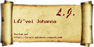 Lövei Johanna névjegykártya